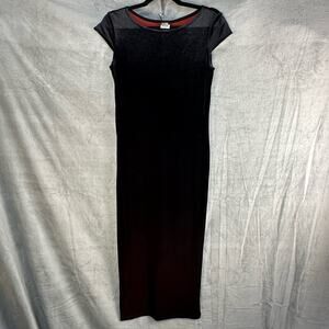 Knapp Studio Dress Womens Large VTG Black Velvet Witchy Dark Romantic Whimsigoth